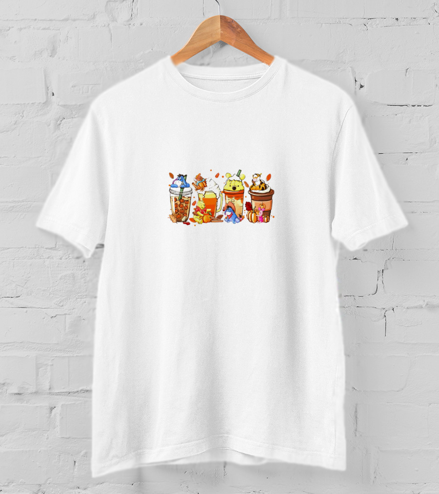 Winnie The Pooh Eeyore Tigger Piglet Coffee Latte T-Shirt