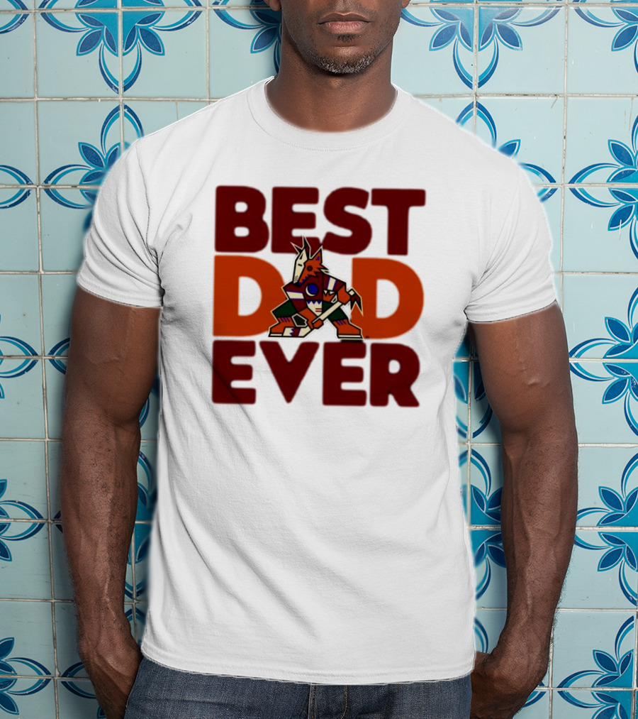 Best Dad Ever Arizona Coyotes Logo Hockey Fan Collection T-Shirt