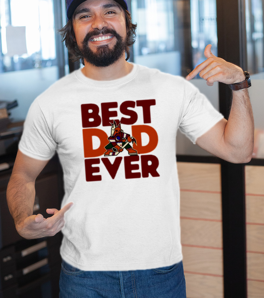 Best Dad Ever Arizona Coyotes Logo Hockey Fan Collection T-Shirt