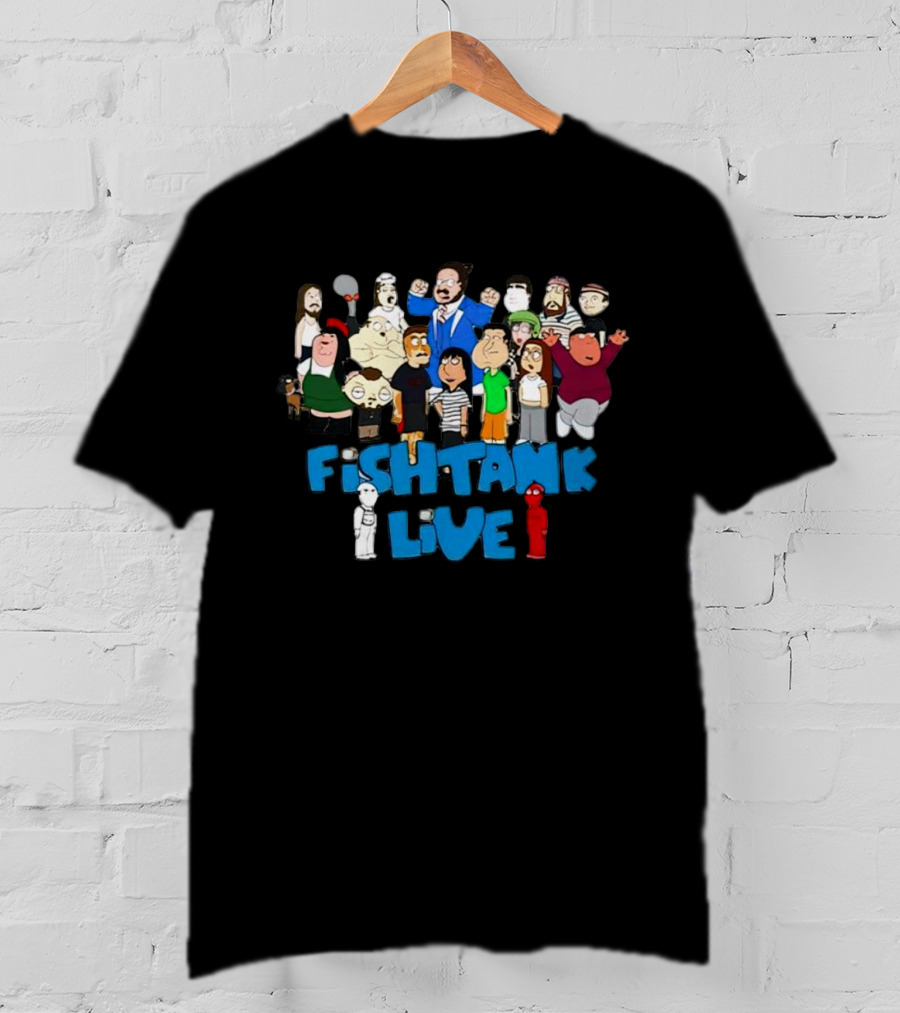 Fish Tank Live Cartoon Character Group T-Shirt