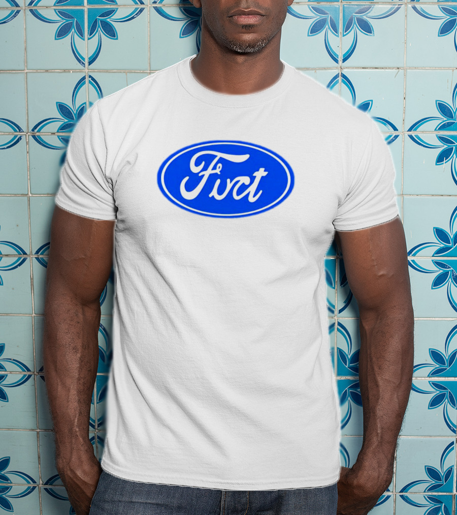Fuct Funny Ford Logo Parody Oval Blue T-Shirt