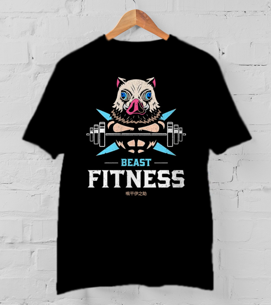 Hashibira Inosuke Beast Fitness Lifting Barbell Strength T-Shirt
