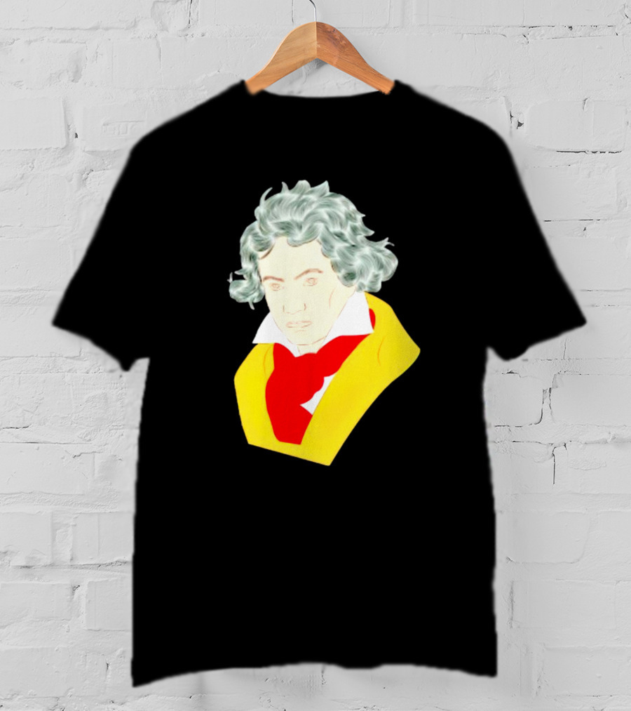 Ludwig Van Beethoven Colorful Portrait In Yellow And Red T-Shirt