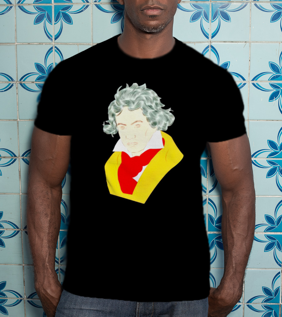 Ludwig Van Beethoven Colorful Portrait In Yellow And Red T-Shirt