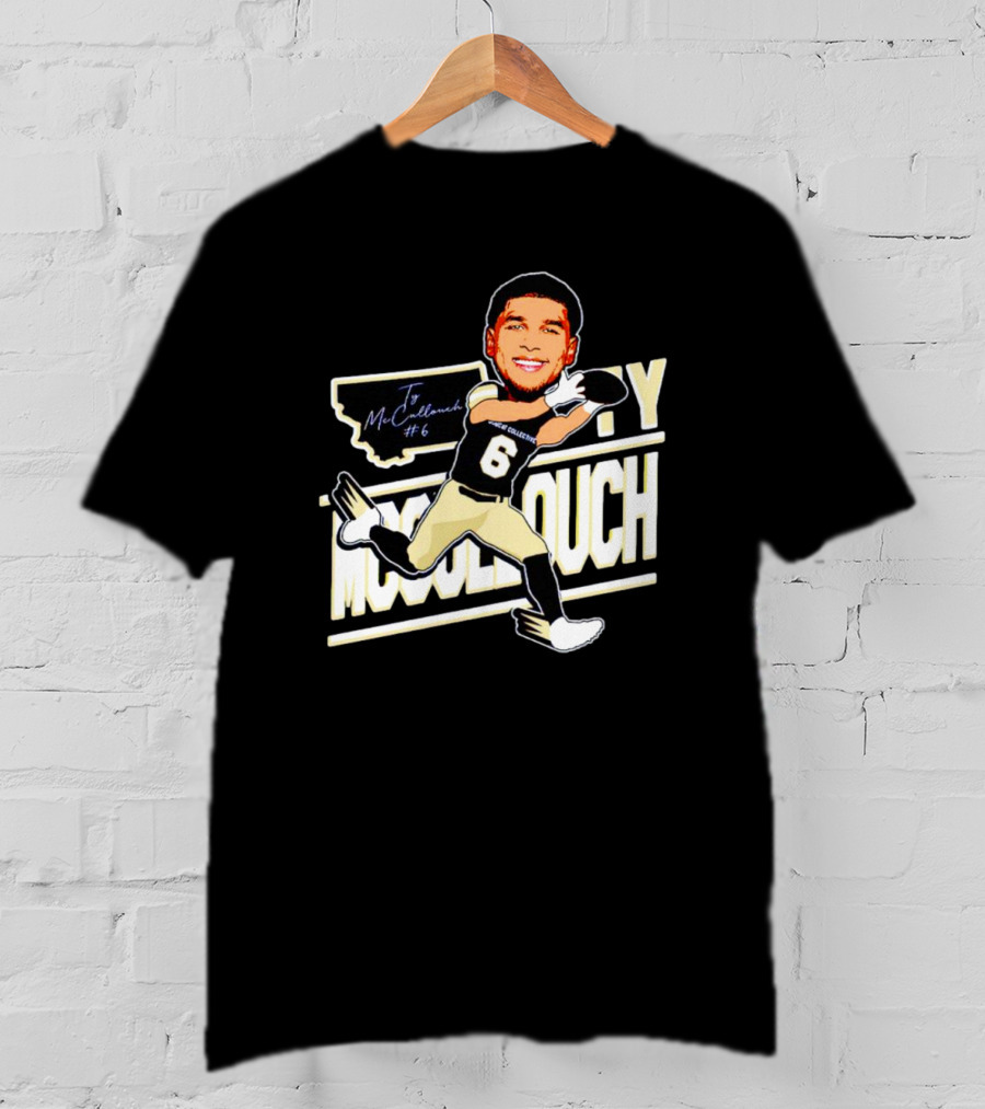 Ty Mccullouch #6 Cartoon Football Receiver T-Shirt