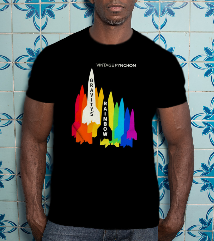 Vintage Pynchon Gravity’s Rainbow Multicolor Rocket T-Shirt