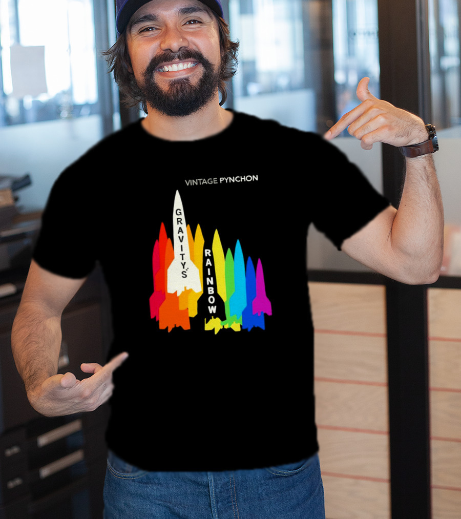 Vintage Pynchon Gravity’s Rainbow Multicolor Rocket T-Shirt