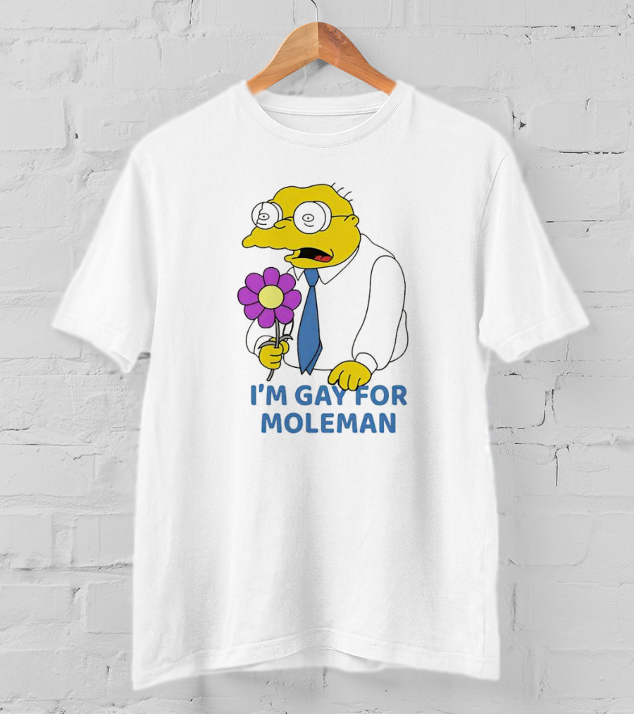 I'm Gay For Moleman Holding Purple Flower T-Shirt