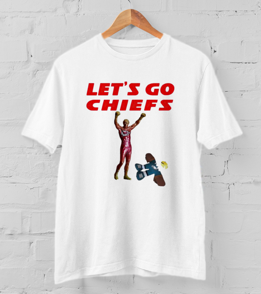 Let's Go Chiefs Rocky Statue Knockout Eagles T-Shirt