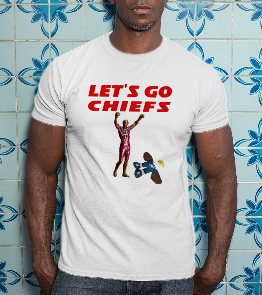 Let's Go Chiefs Rocky Statue Knockout Eagles T-Shirt