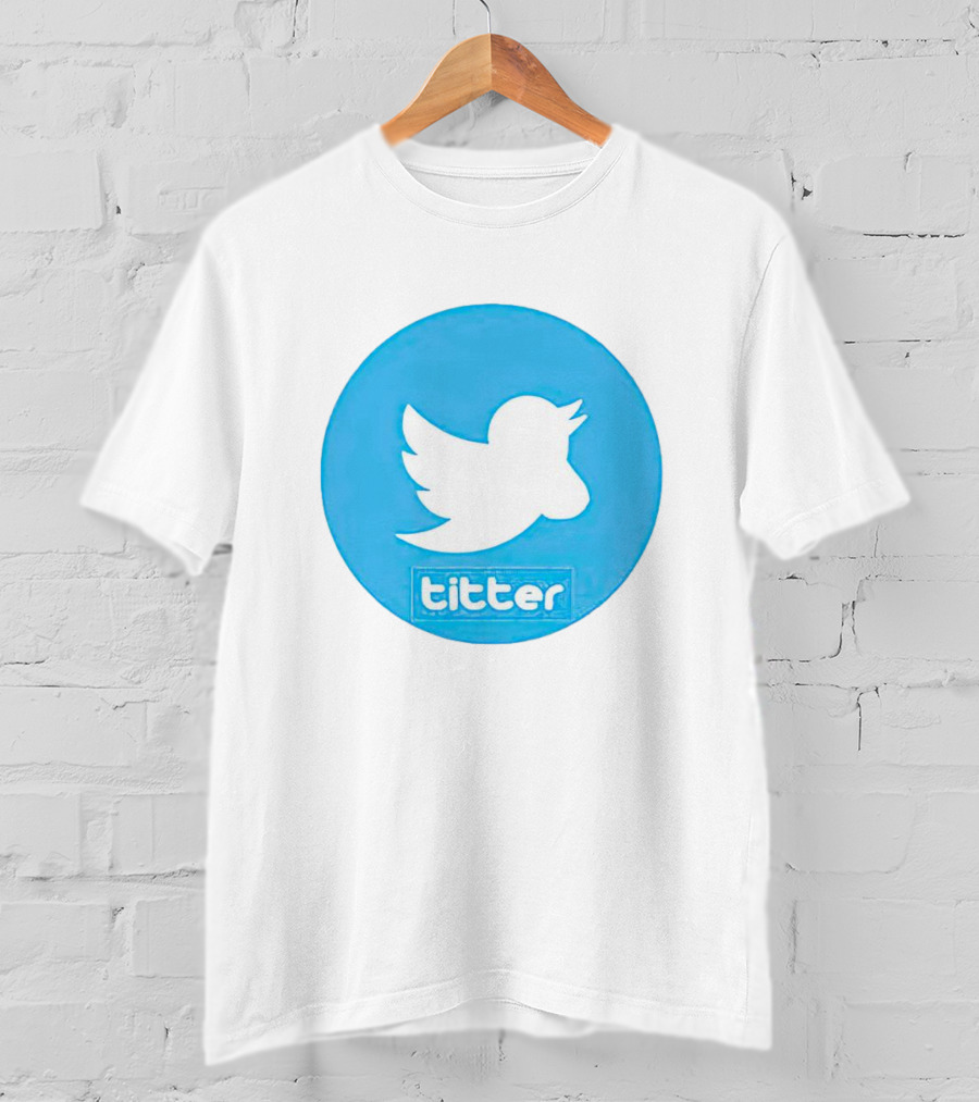 Titter Parody Blue Circle Tit Bird T-Shirt