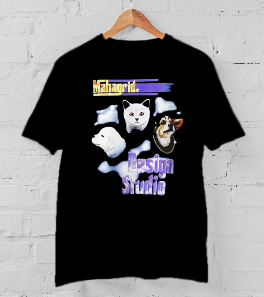 Mahagrid Design Studio Dog And Cat Trio T-Shirt
