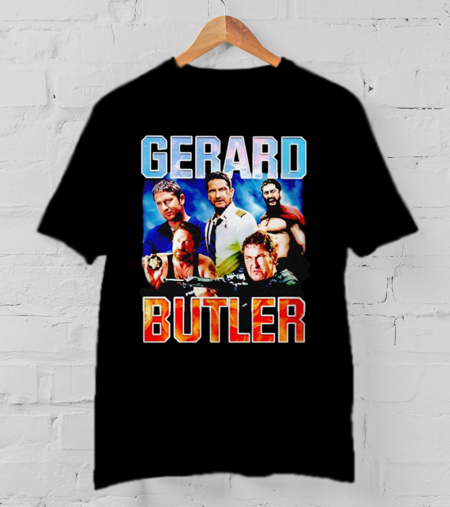 Gerard Butler Collage Black T-Shirt