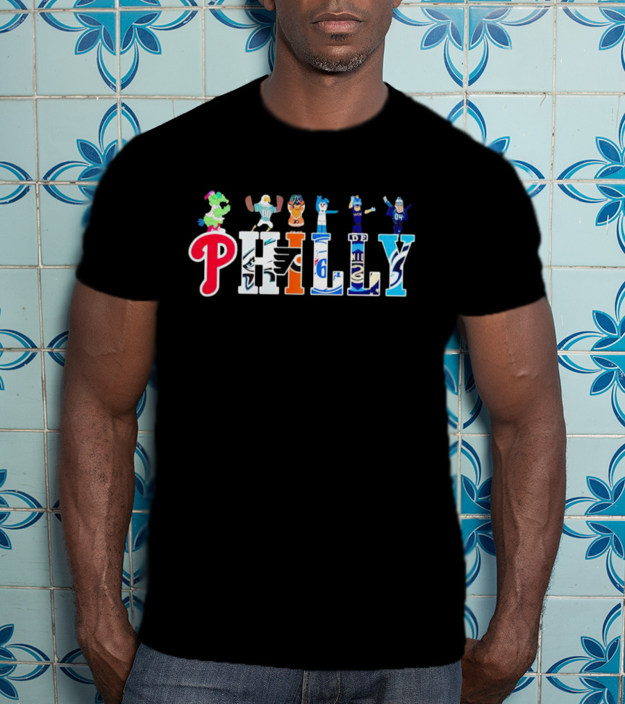 Philly Sports Team Mascots Fan Collection T-Shirt