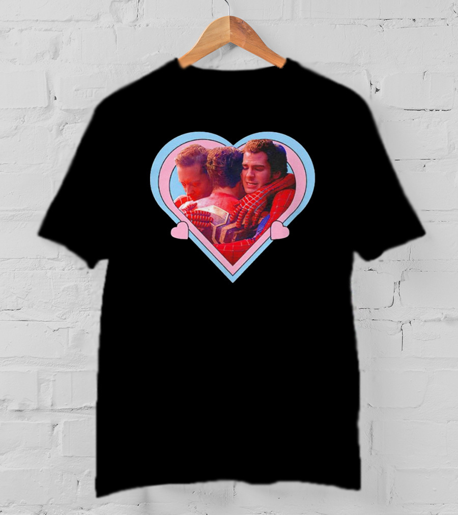 Spiderman No Way Home Trio Heart Hugging Scene T-Shirt