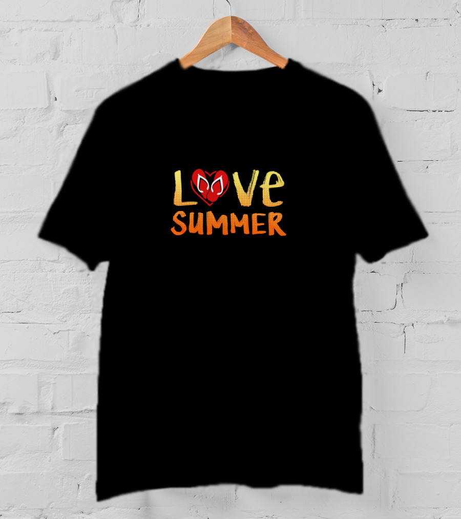 LOVE SUMMER Heart Symbol With Shades Of Orange And Yellow T-Shirt
