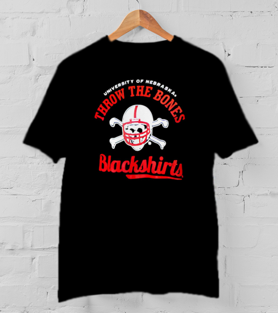University Of Nebraska Throw The Bones Blackshirts T-Shirt