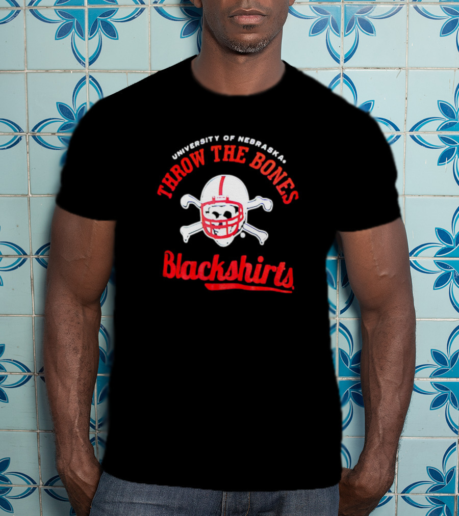 University Of Nebraska Throw The Bones Blackshirts T-Shirt