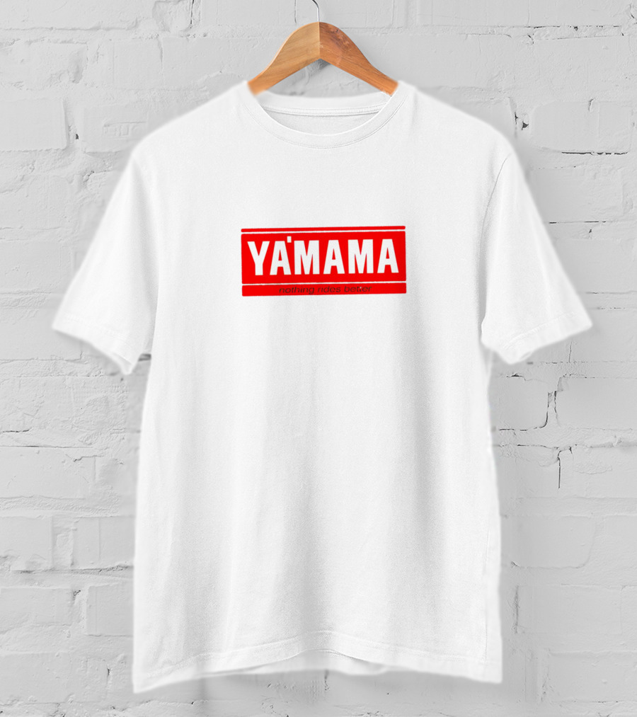 Yamama Nothing Rides Better Parody Logo Red And White T-Shirt