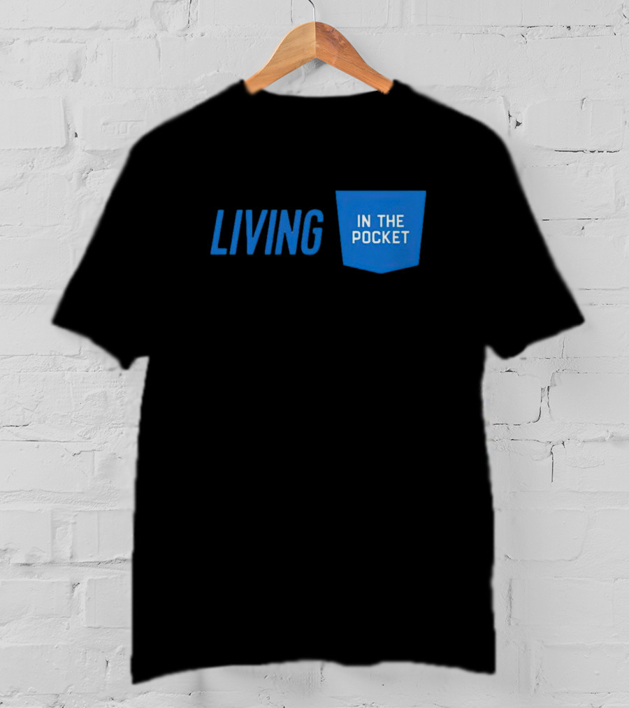 Aaron Donald 99 Living In The Pocket Blue Text T-Shirt