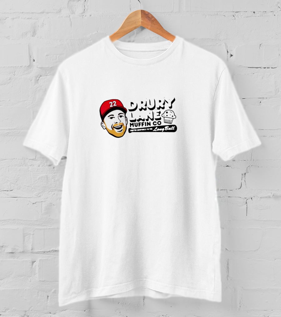 Brandon Drury 22 Muffin Co Cincinnati Reds Cartoon Tribute To The LongBall T-Shirt