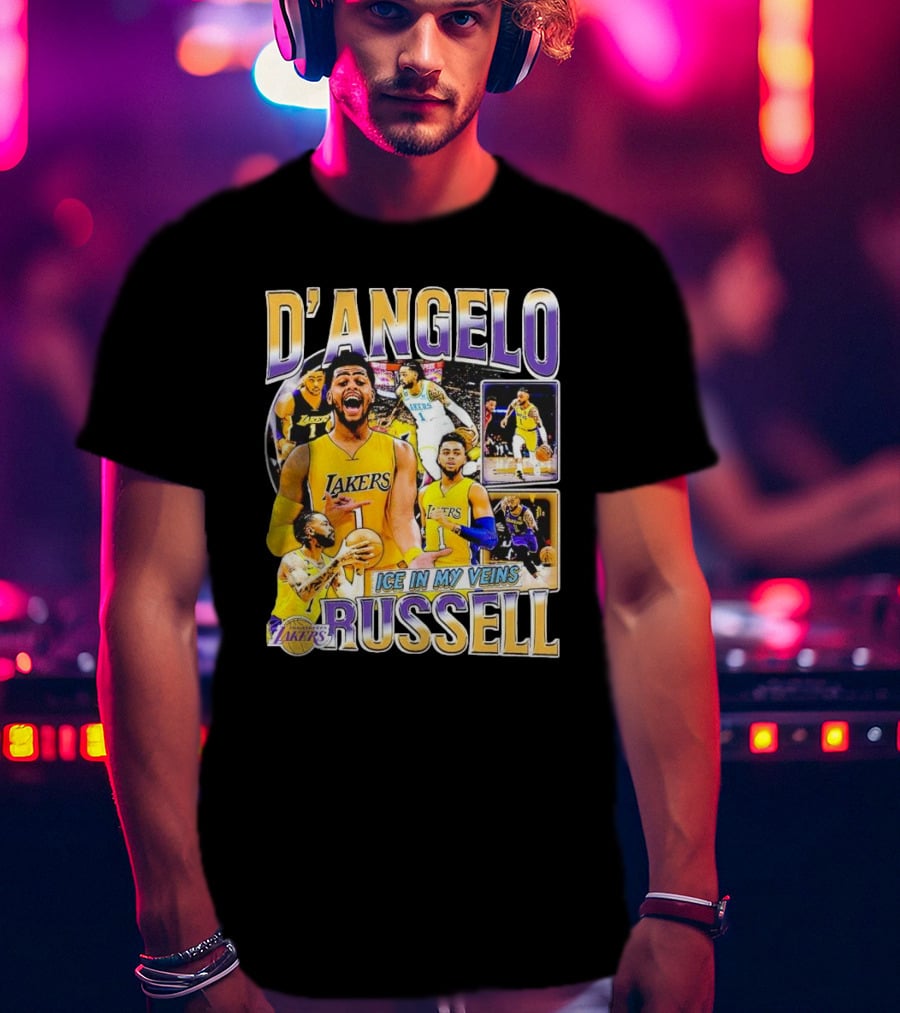 D’Angelo Russell Lakers Ice In My Veins 90s Vintage T-Shirt