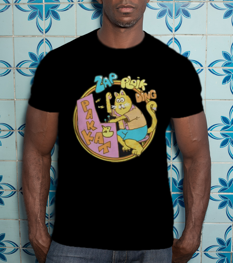 Stranger Things Season 3 Dustin Pakkat Zap Ploik Ding Retro Cartoon Cat T-Shirt