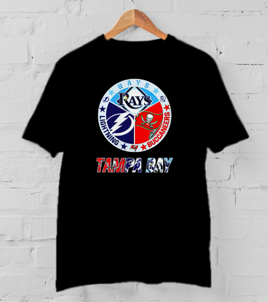 Rays Lightning Buccaneers Tampa Bay Teams Logo Circle T-Shirt