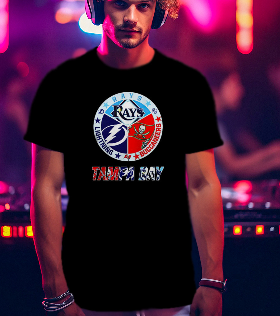Rays Lightning Buccaneers Tampa Bay Teams Logo Circle T-Shirt