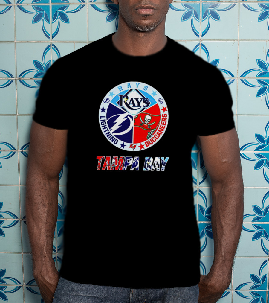 Rays Lightning Buccaneers Tampa Bay Teams Logo Circle T-Shirt