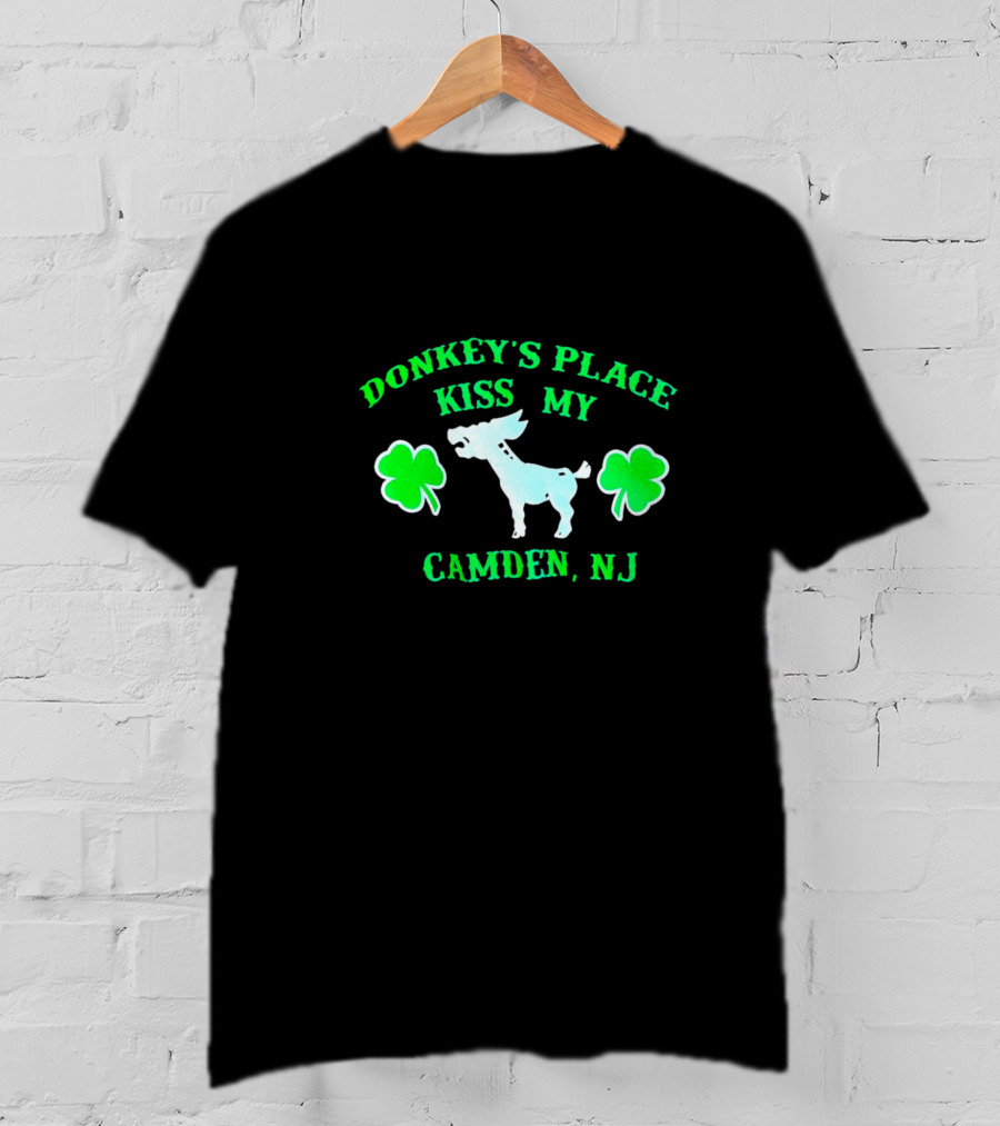 Donkey's Place Kiss My Camden NJ St. Patrick's Day Shamrocks T-Shirt