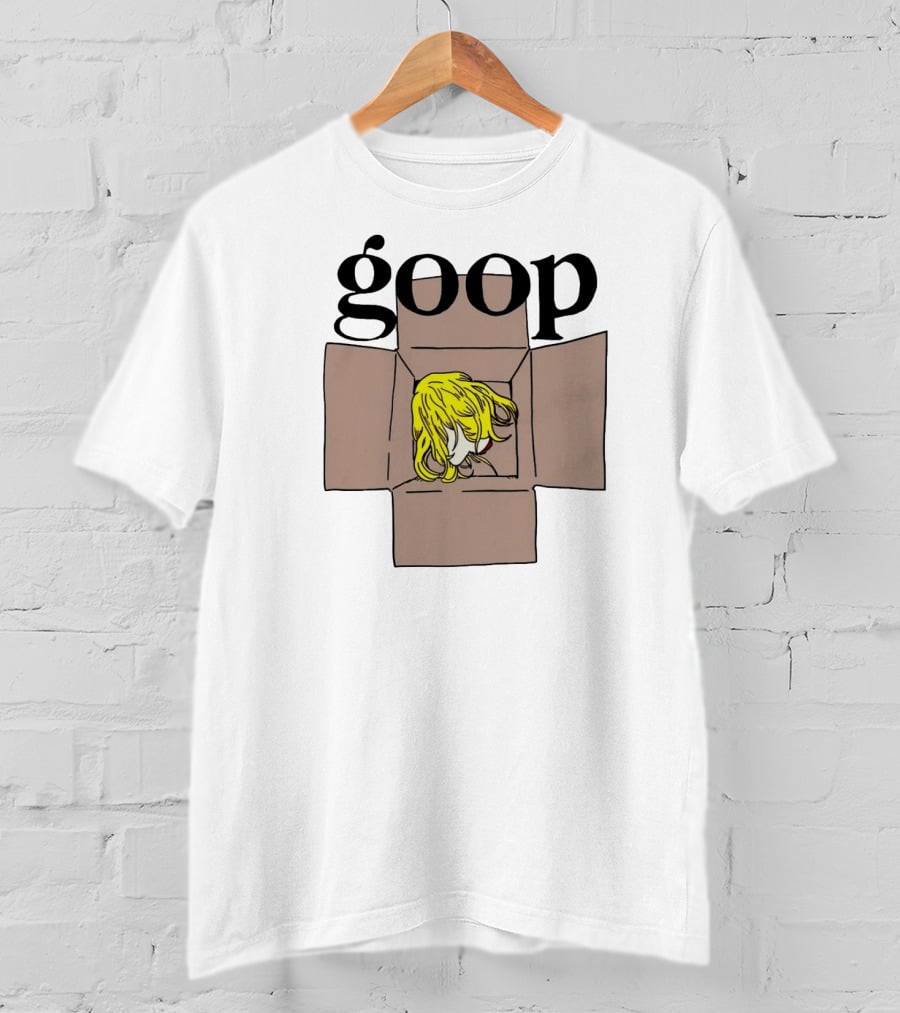 Goop Heads Blonde Wig In Cardboard Box T-Shirt