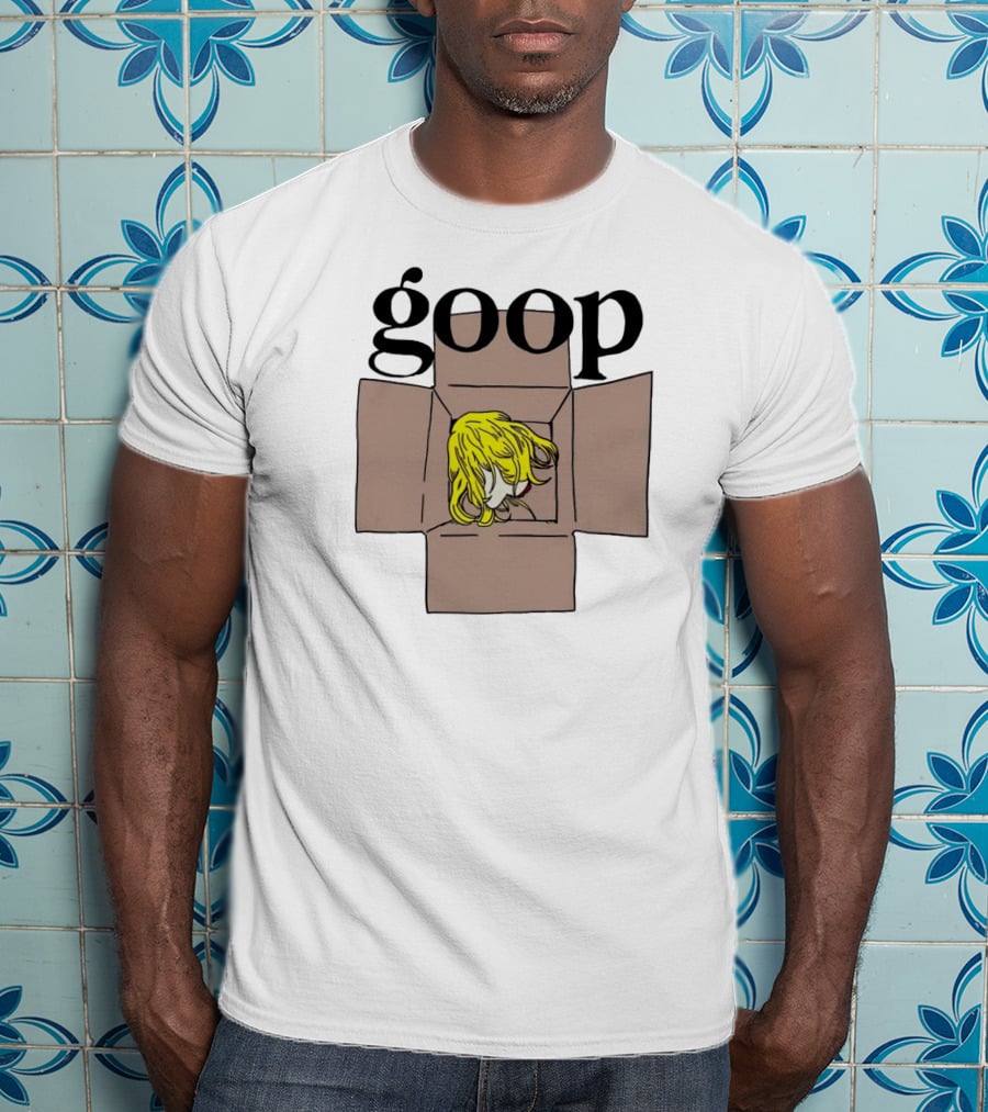 Goop Heads Blonde Wig In Cardboard Box T-Shirt