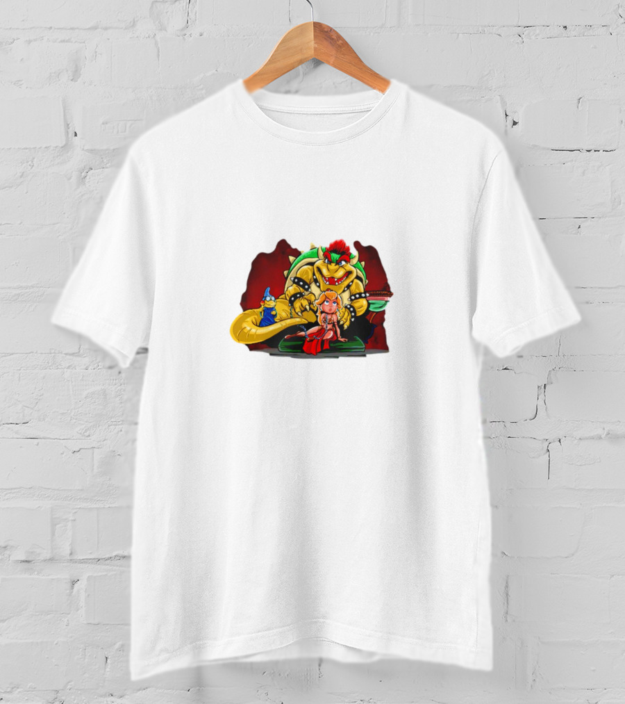 Bowser The Hutt Mario Bros Crossover With Princess Peach And Wizard Koopa T-Shirt