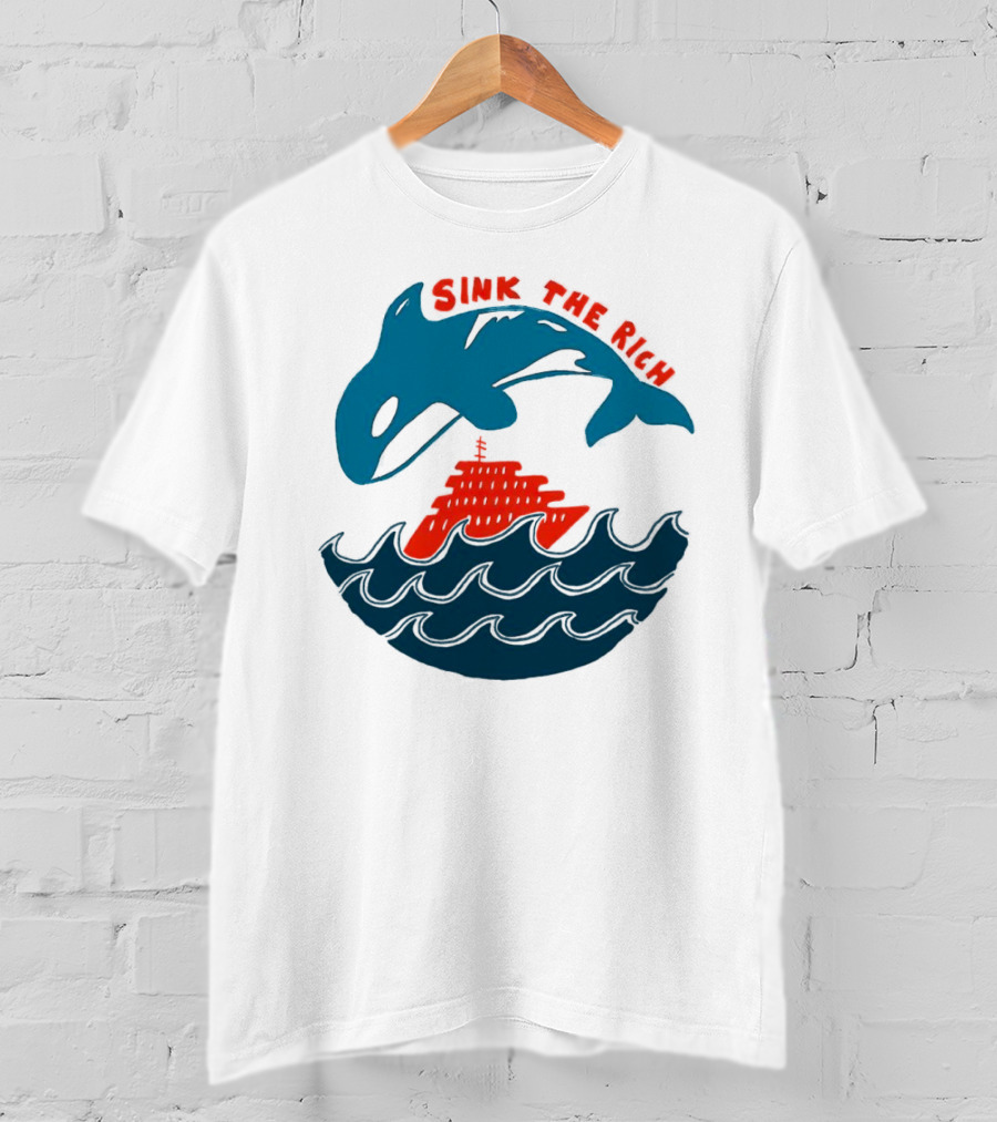 SINK THE RICH Orca And Yacht Sea Scene T-Shirt