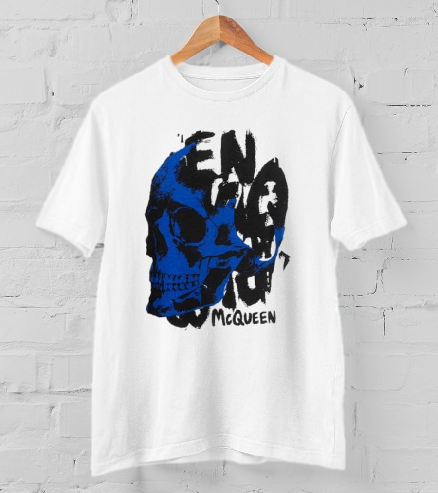 Alexander McQueen Blue Skull T-Shirt
