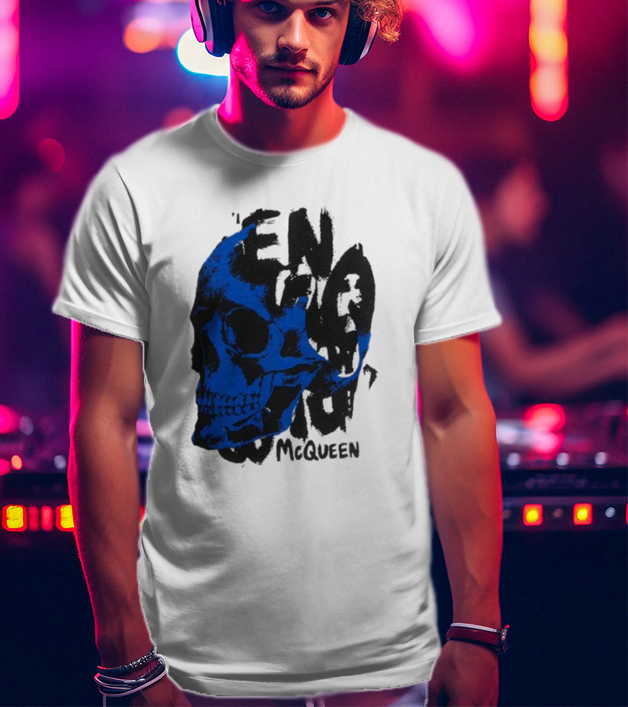 Alexander McQueen Blue Skull T-Shirt