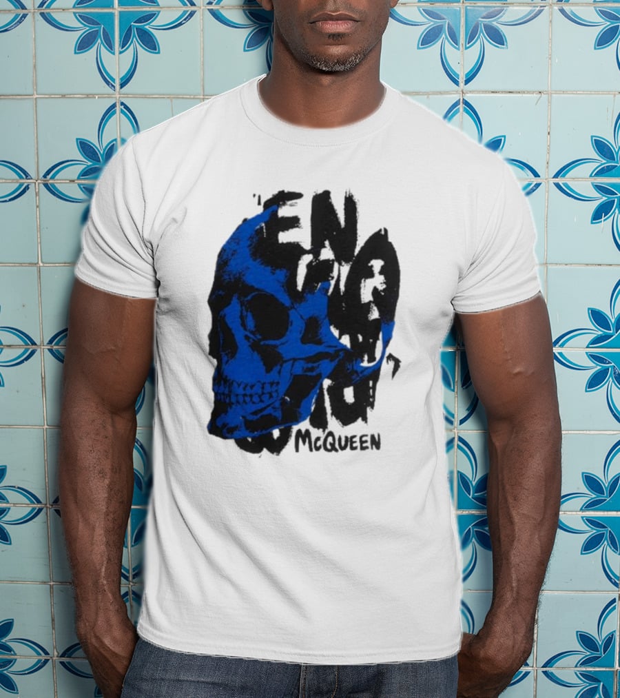Alexander McQueen Blue Skull T-Shirt