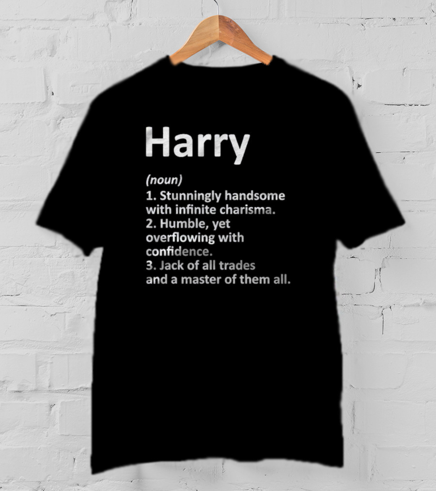 Harry Definition Noun Stunningly Handsome Humble Confident Master Of All T-Shirt