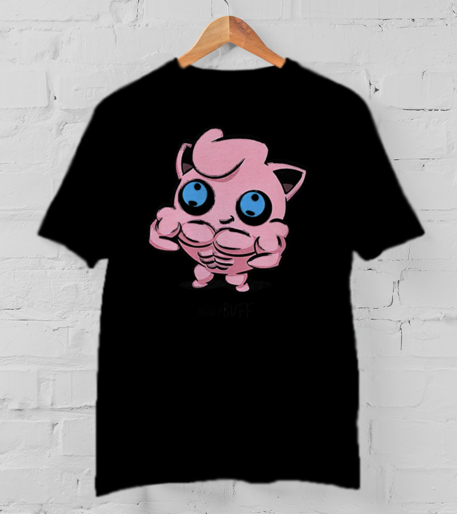 Jigglybuff Muscle Buff Pink Character With Blue Eyes T-Shirt