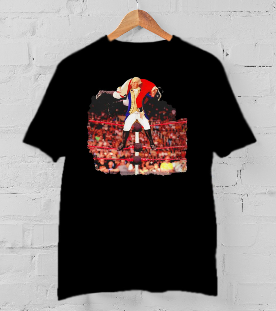 George Washington Wrestling Top Rope Crowd Scene T-Shirt