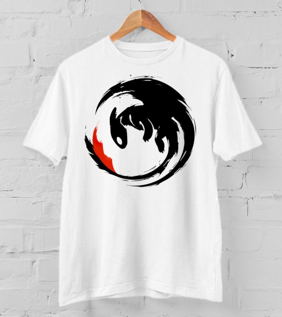 Toothless Night Fury Dragon Ying Yang T-Shirt