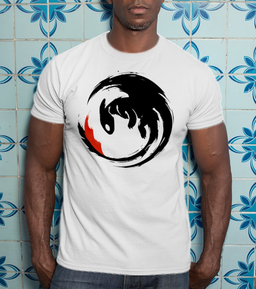 Toothless Night Fury Dragon Ying Yang T-Shirt