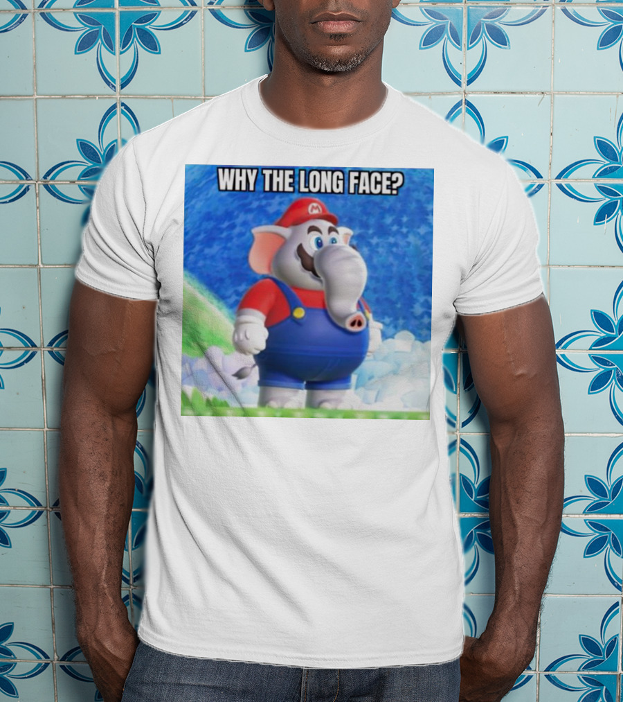 Mario Elephant Why The Long Face? T-Shirt