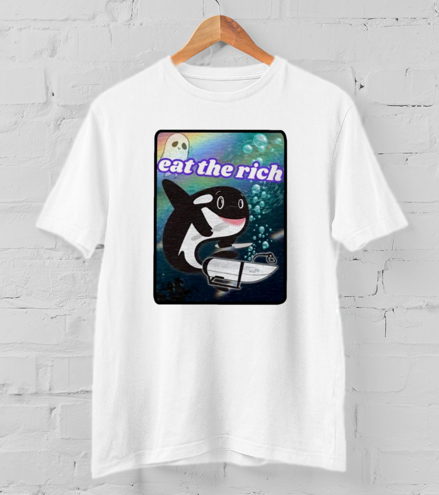 Orca Eat The Rich Oceangate Submarine Ghost Bubbles T-Shirt