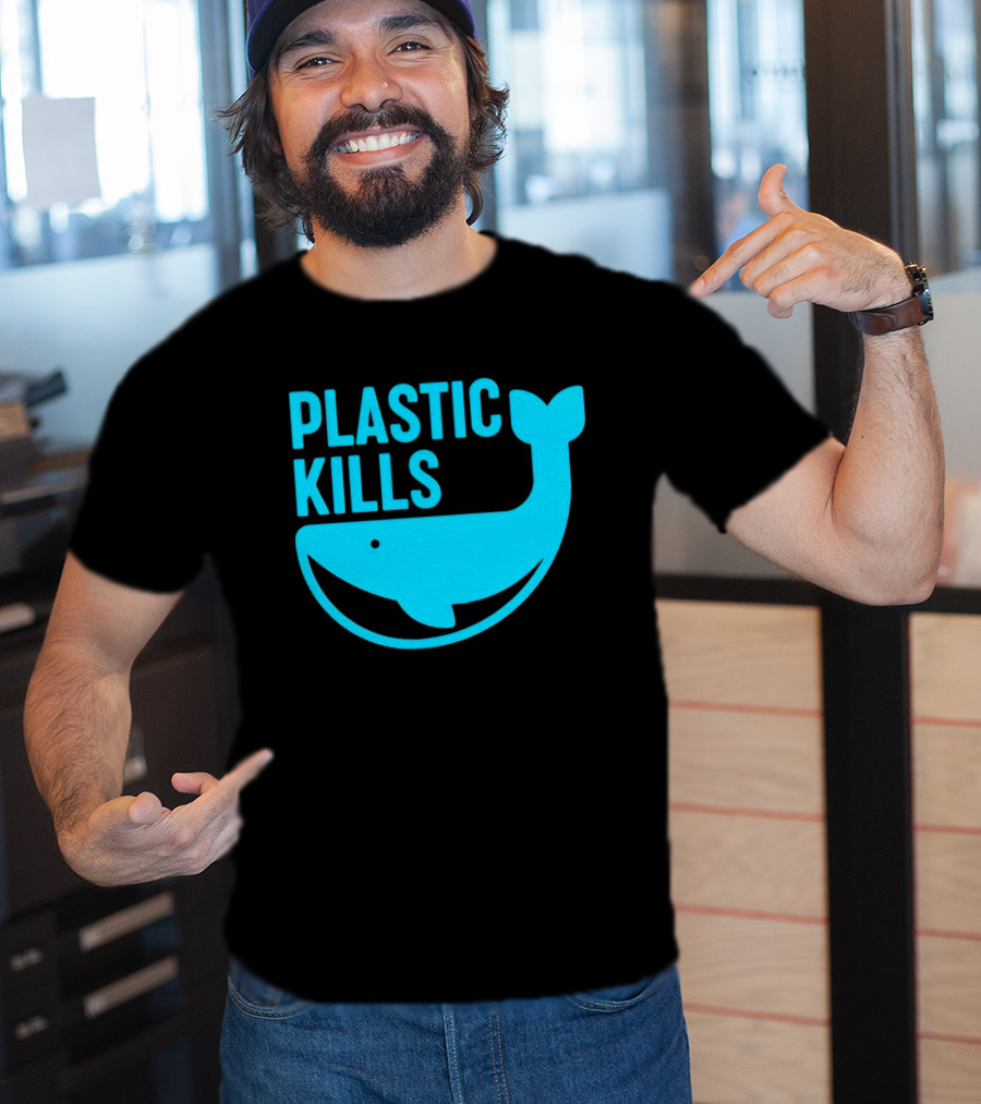 Plastic Kills Whale Conservation Message T-Shirt