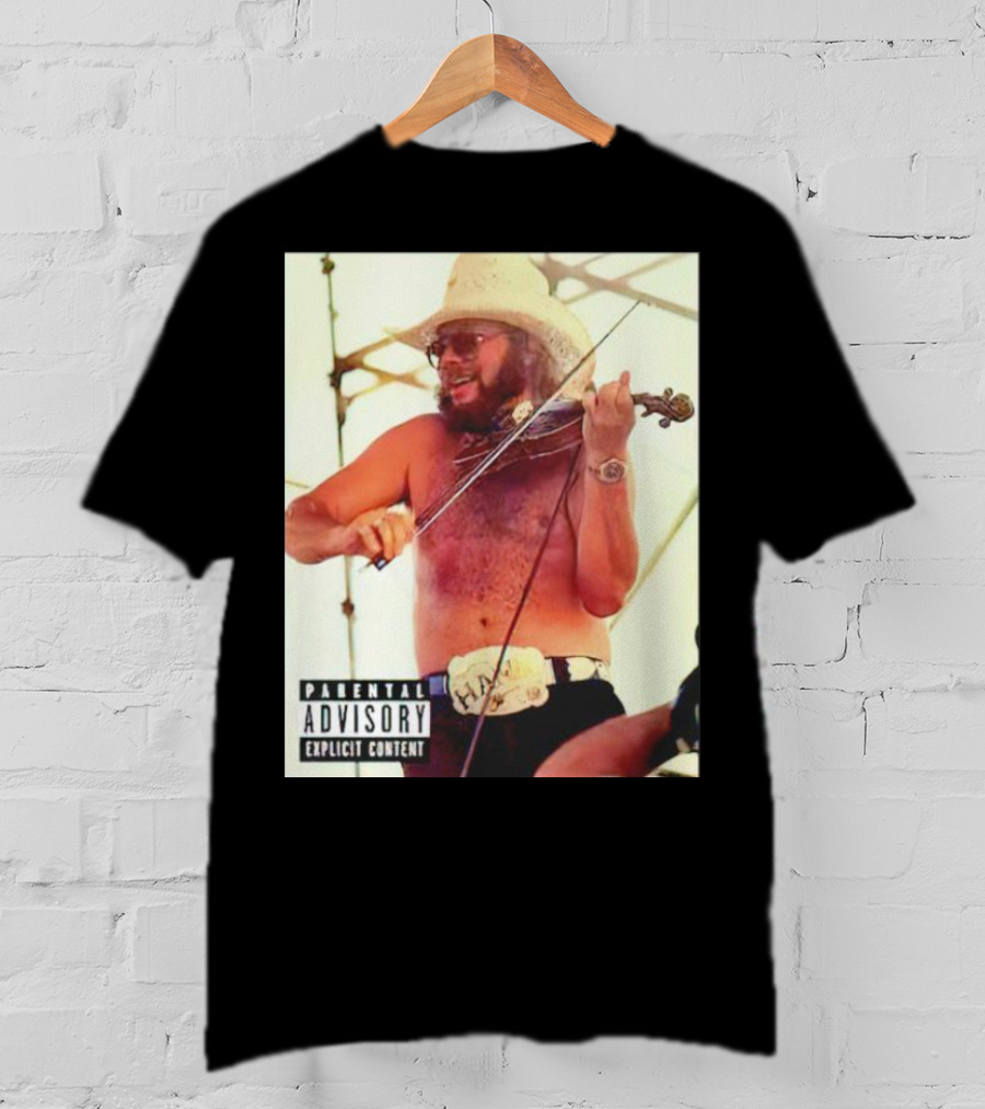 Parental Advisory Explicit Content Party Boy Hank Cowboy Violinist T-Shirt