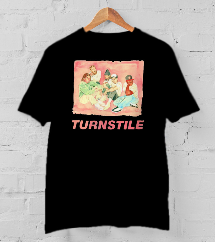 Turnstile Band Illustration Pink Pastel Aesthetic T-Shirt
