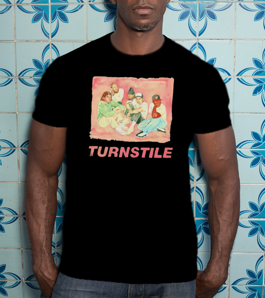Turnstile Band Illustration Pink Pastel Aesthetic T-Shirt