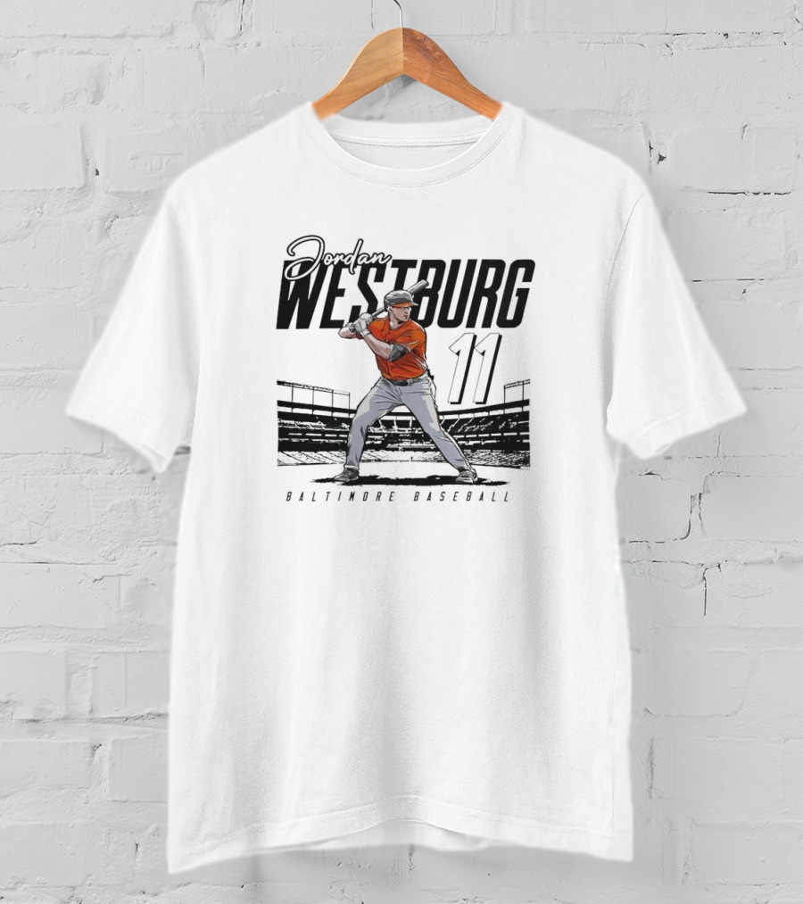 Jordan Westburg #11 Baltimore Baseball Player In Action T-Shirt